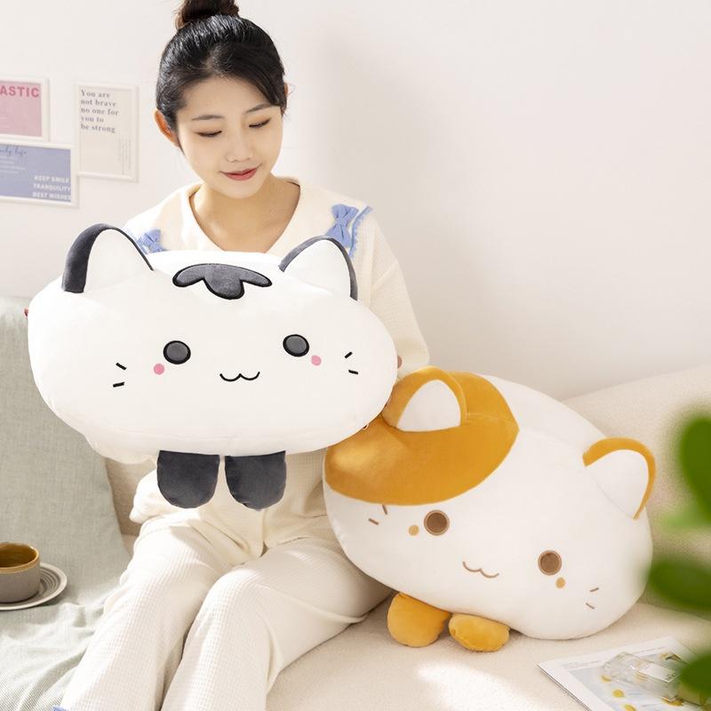 Soft Cat Pillow, Cute Cartoon Cat Design, Plush Sofa Cushion For Home, Bed, And Play