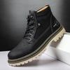 Luxury Men High Top Boots Autumn Vintage Men British Leather Boots Fashion Non Slip Motorcycle Boots Chelsea Botas Hombre 38-47