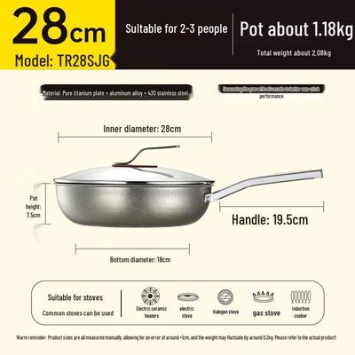 Pure Titanium Frying Wok