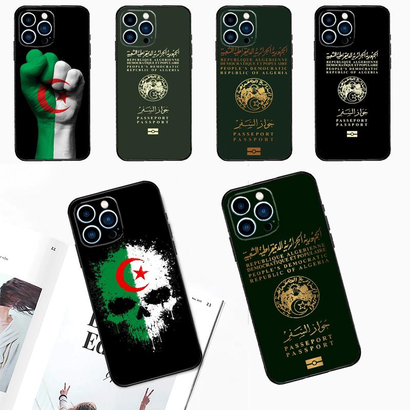

Algerian Passport Flag Case For iPhone 15 14 Plus 11 12 13 Pro Max Mini X XR XS Max 7 8 Plus SE 2020 Back Cover