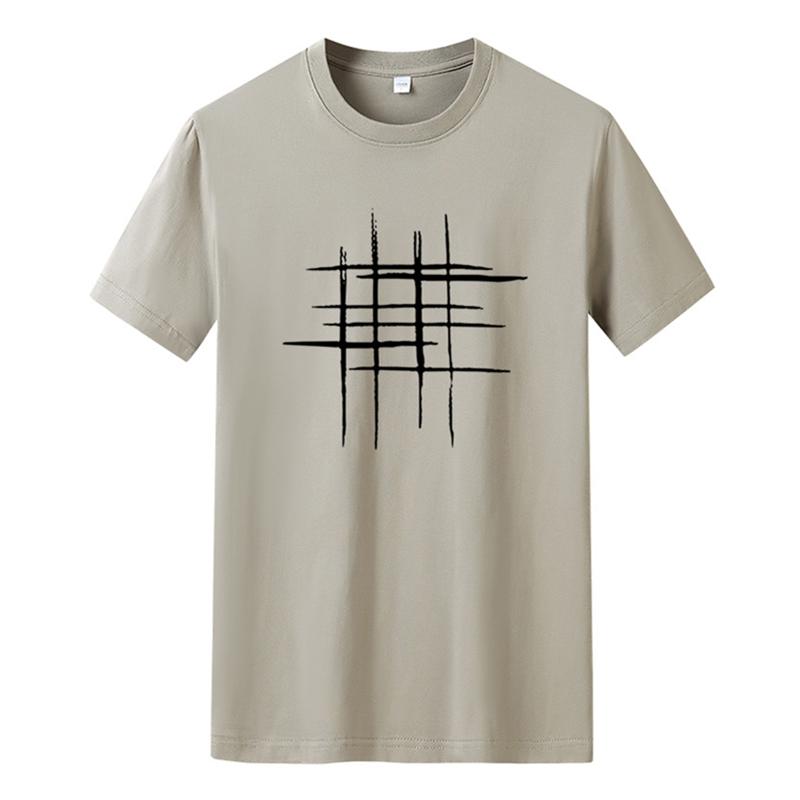 Мужская хлопковая футболка с принтом Line Cross 4XL