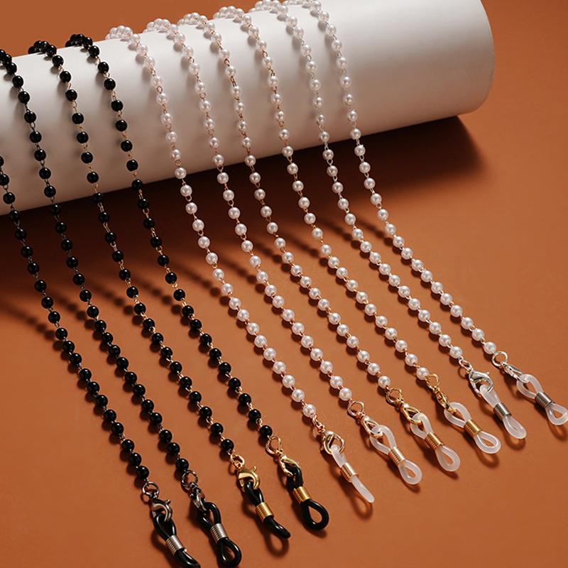 Full Pearl Reading Glasses Chain for Women Eyeglasses Cords Pearl Metal Chain Elegant Chic Anti Loss Eyeglass Accessories