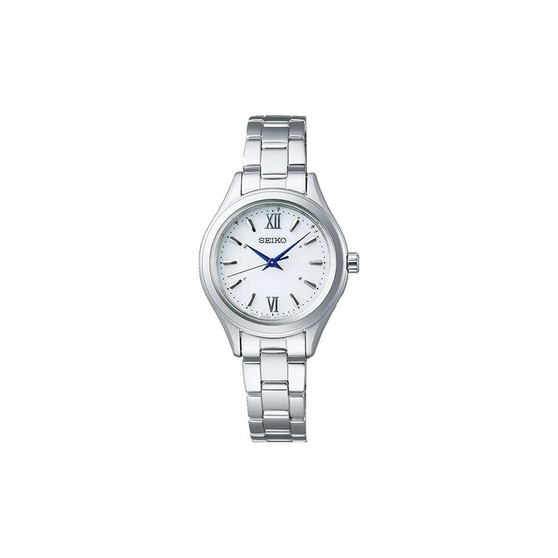 SEIKO Lukia Cocktail Series Classic Simple Solar Quartz Steel Strap Women s Watch White Dial SWFH109 серебряный