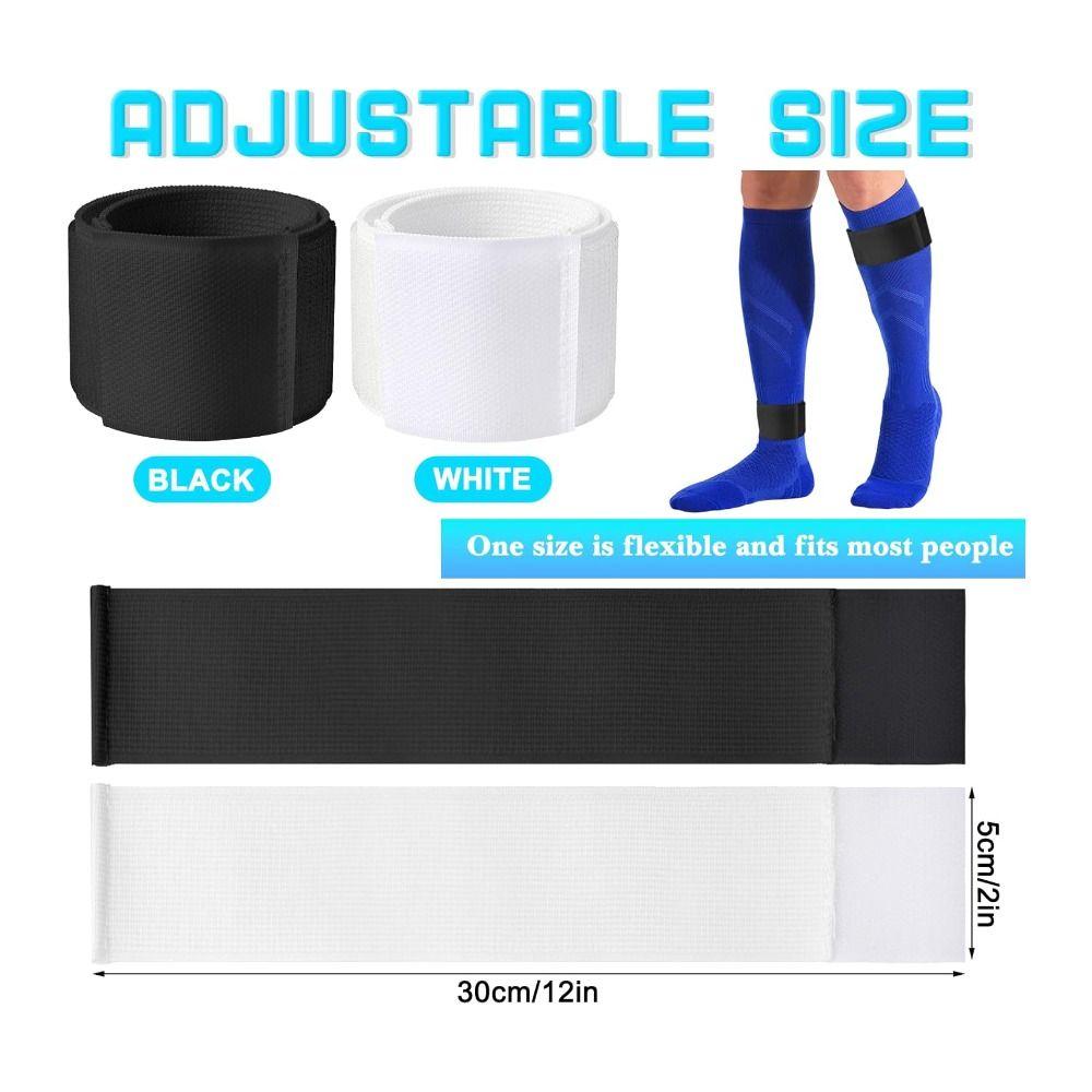 1pair Anti Slip Shin Guard Straps Adjustable Soccer Lace Bands Portable Shinguard Stays  Sports