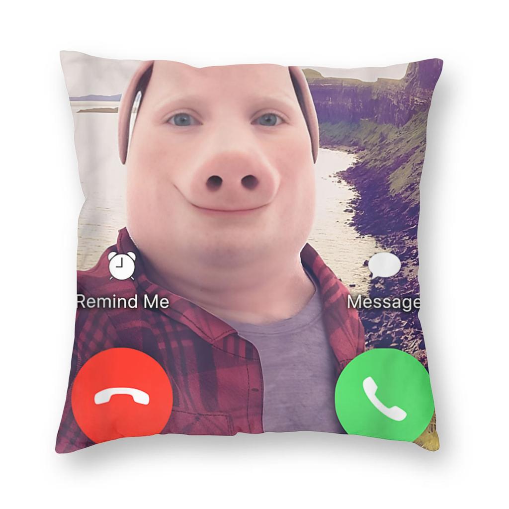 John Pork Is Calling Funny Meme Pillowcase Printing Polyester Cushion Cover Decoration Pillow Case Cover Home Zippered 40*40Cm