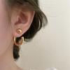 Vintage Half Round Hoop Earrings For Women New Trendy Metal C- Shaped Geometric Earrings Casual Jewelry Accessories Gifts