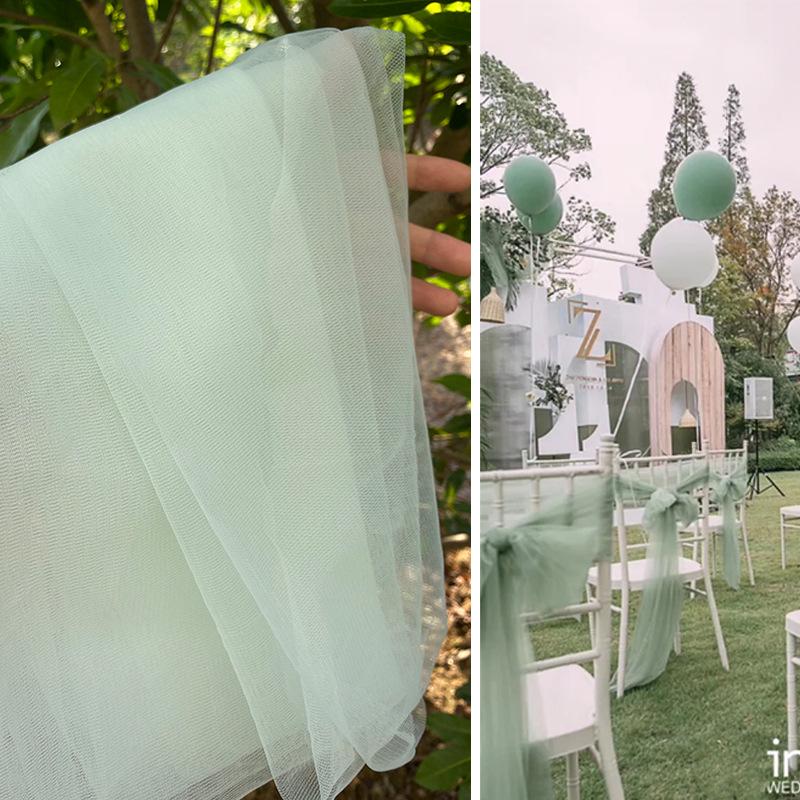 White Gauze Wedding Arch & Ceiling Drape – Chinese Style Outdoor Photo Backdrop