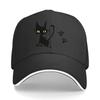 Multicolor Options Available for The Featuring a Black Cat Comfortable And Breathable This Solid C Sandwich Baseball Cap