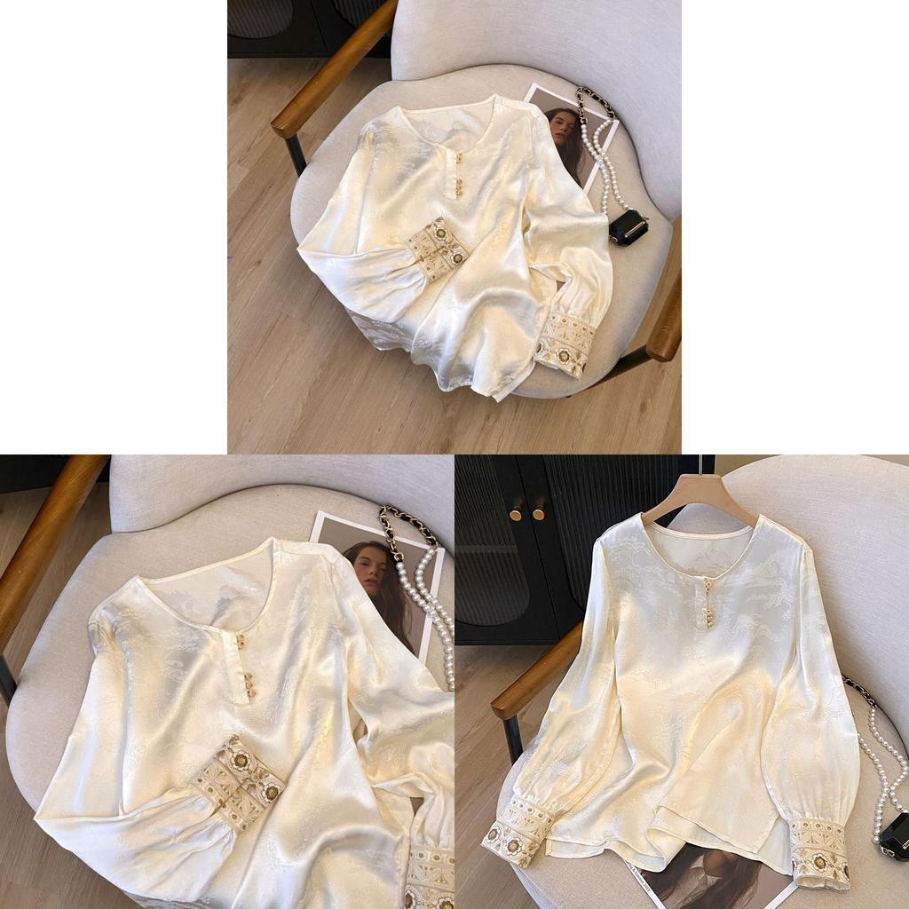 Chinese Style Embroidered Cotton Long Sleeve Shirt For Women Spring Casual Wear