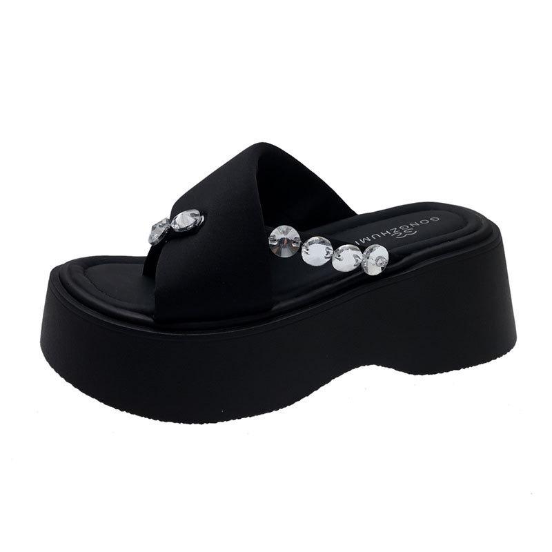 JX Thick-bottomed Cool Slippers Summer New Outer Wear Small Tide Beach One-word Drag