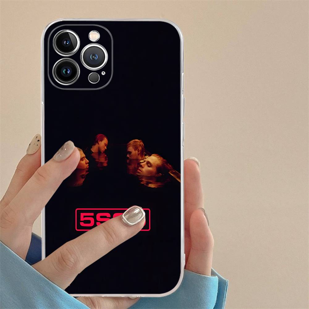 Seconds-of-Summers-5SOS Transparent Case For IPhone 11 12 13 14 15 16 17 Air Pro Max Plus Mini Shockproof Cover