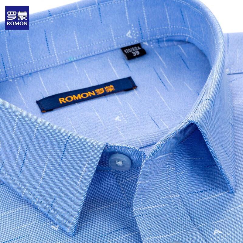 ROMON Men's Long Sleeve Wrinkle-Resistant Business Shirt