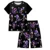 19774 Bambine Ragazze Lily Lovebraids Gioco Stampato Maniche Corte Girocollo T-Shirt Top Set Pantaloncini