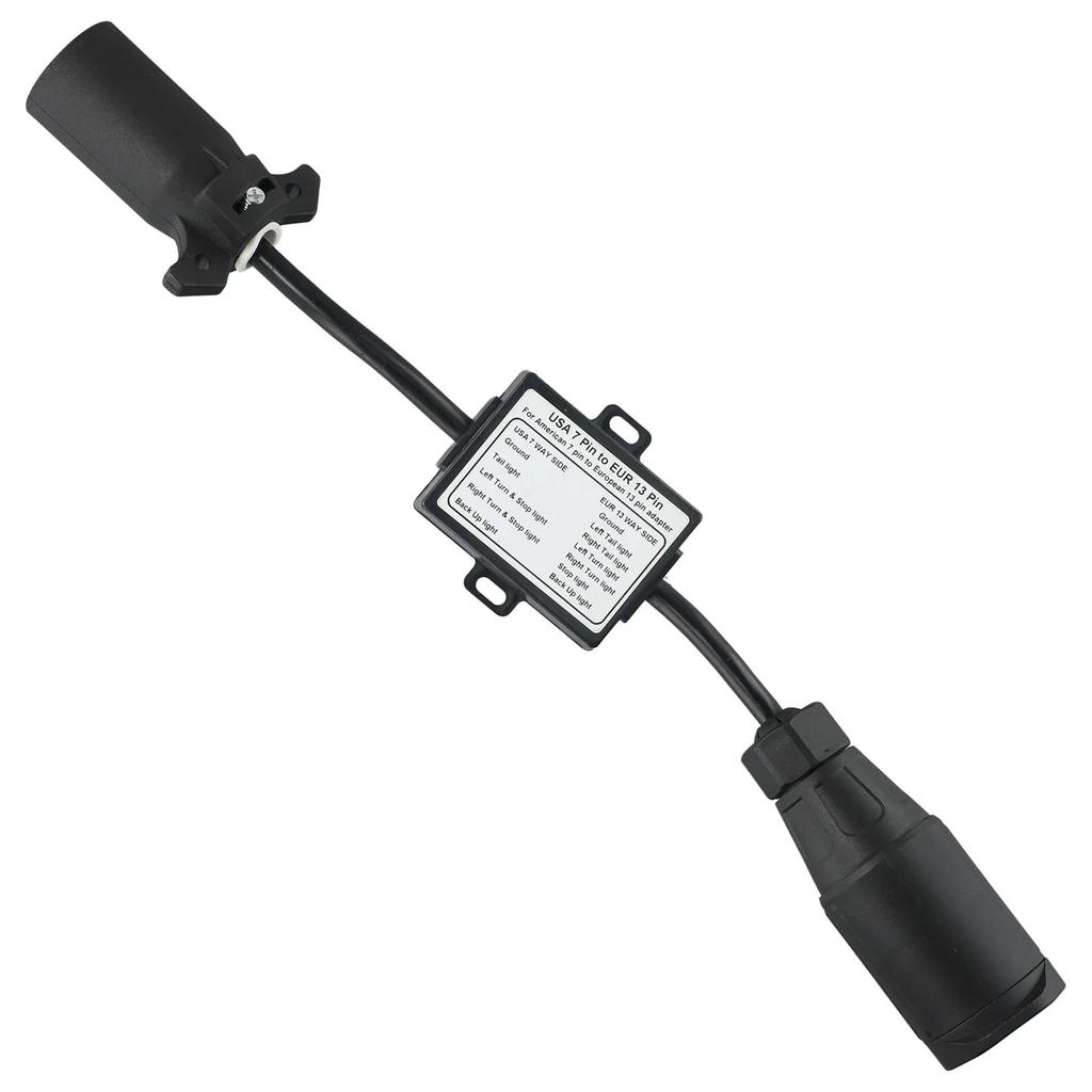 7 Pin To 13 Pin Adapter Converter Weather Resistant for Safe Trailer & Vehicle Connection Ensuring Stable Light Signals