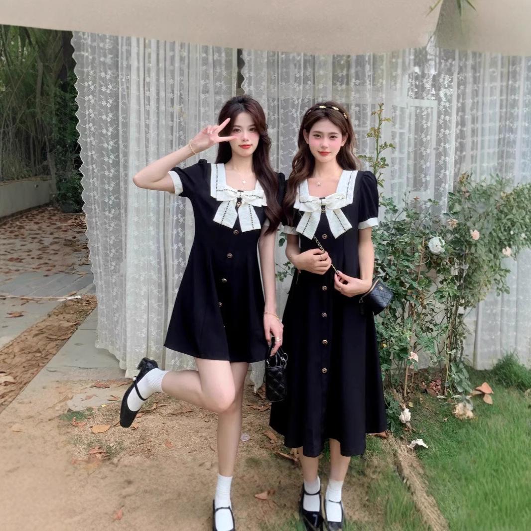 

2024 Plus Size Slimming Bow Dress - Women s New Summer Casual Fashion L