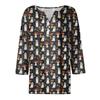 Women's Fashion Casual Halloween Printed V.Neck Short Sleeve Decorative Button Three.quarter Sleeve T-shirt Tor