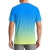 Men's Summer Quick Dry Short Sleeve T-Shirt Gradient Print Lightweight Fitness Athletic Top for Outdoor Sports