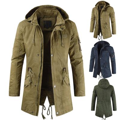 Men's Autumn Washed Jacket Youth Hooded Casual Jacket