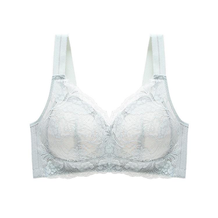 Thin and light without steel ring, gather and close the sub-breasts, thin large size full cup lace back bra.