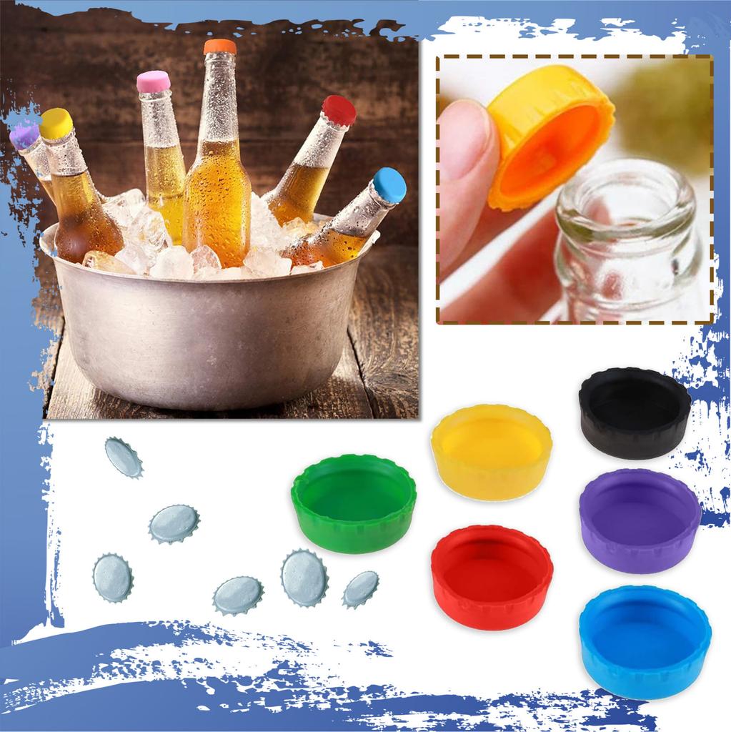 Reusable Tools Portable Silicone Beer Bottle Cap Stopper Catering Soda Wine Stoppers Accessorie Kitchen Supplies Barware 6/12pcs