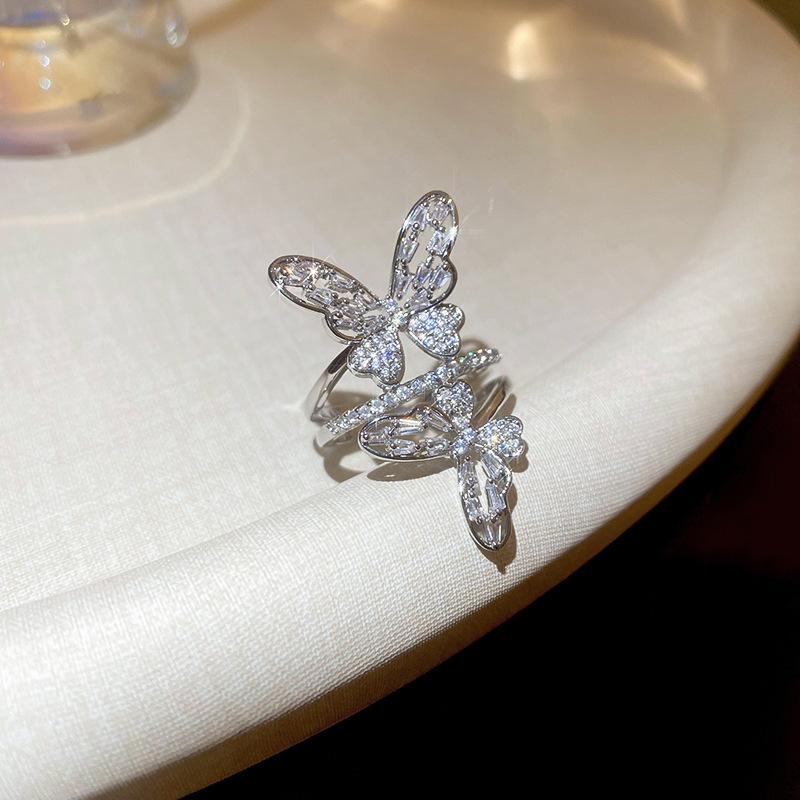 Prsten na otevírání sáčků se cukrem, pozlacený skutečným zlatem, osazený diamanty, Lehký, Vysoce luxusní, High-end, Prsten na ukazováček, Univerzální šperk pro dojíždění