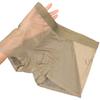 Men Boxer Underwear Mid-rise Tight Cut High Elasticity Shorts Briefs Seamless See-through Solid Color U-Convex Panties