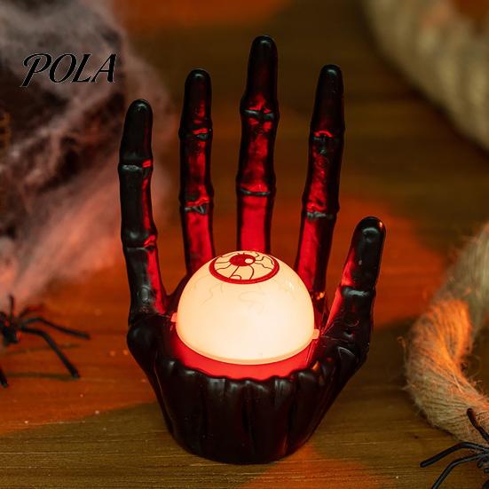 Battery Powered Halloween Light Skeleton Hand Ghost Face Pumpkin/Scary Eyeball Night Light, LED Decorative Skull Lamp for Spooky Home Decoration