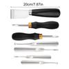 7Pcs Leather Edging Skiving Beveler Metal Leather Skiver Tool Leather Cutting Trimmer Tool for Leather Wallet Belt Bag