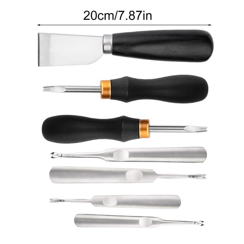 7Pcs Leather Edging Skiving Beveler Metal Leather Skiver Tool Leather Cutting Trimmer Tool for Leather Wallet Belt Bag