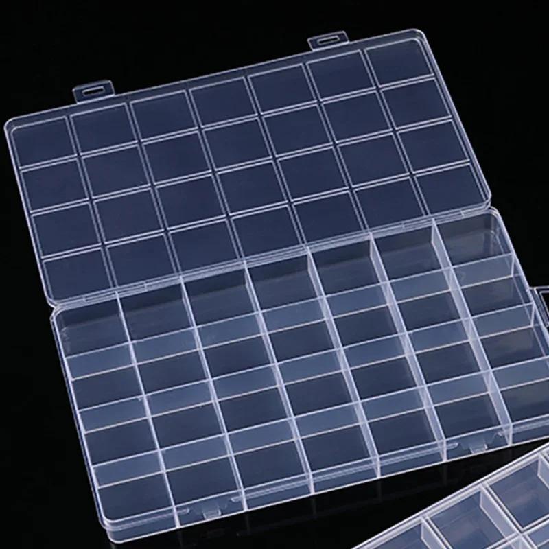 Plastic storage box with 28 compartments and slotted beads, anti string grid jewelry classification accessories booklet, jewelry