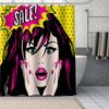 Comic-pop Art City Explosion Humor Expressions Shower Curtains Bathroom Curtain Fabric Washable Polyester for Bathtub Decor Set