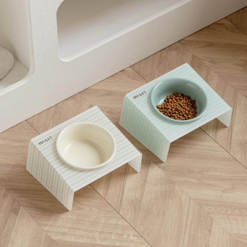 Pet Bowl Ceramic Cat  Food  Rice Bowl Tall Cat Food  Cat and Dog Drinking Bowl