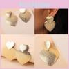 Heartshaped Metal Earrings For Women Fashion Geometric Design Gift Wedding