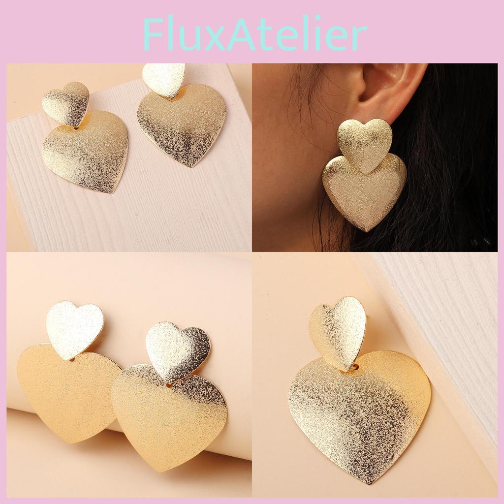 Heartshaped Metal Earrings For Women Fashion Geometric Design Gift Wedding