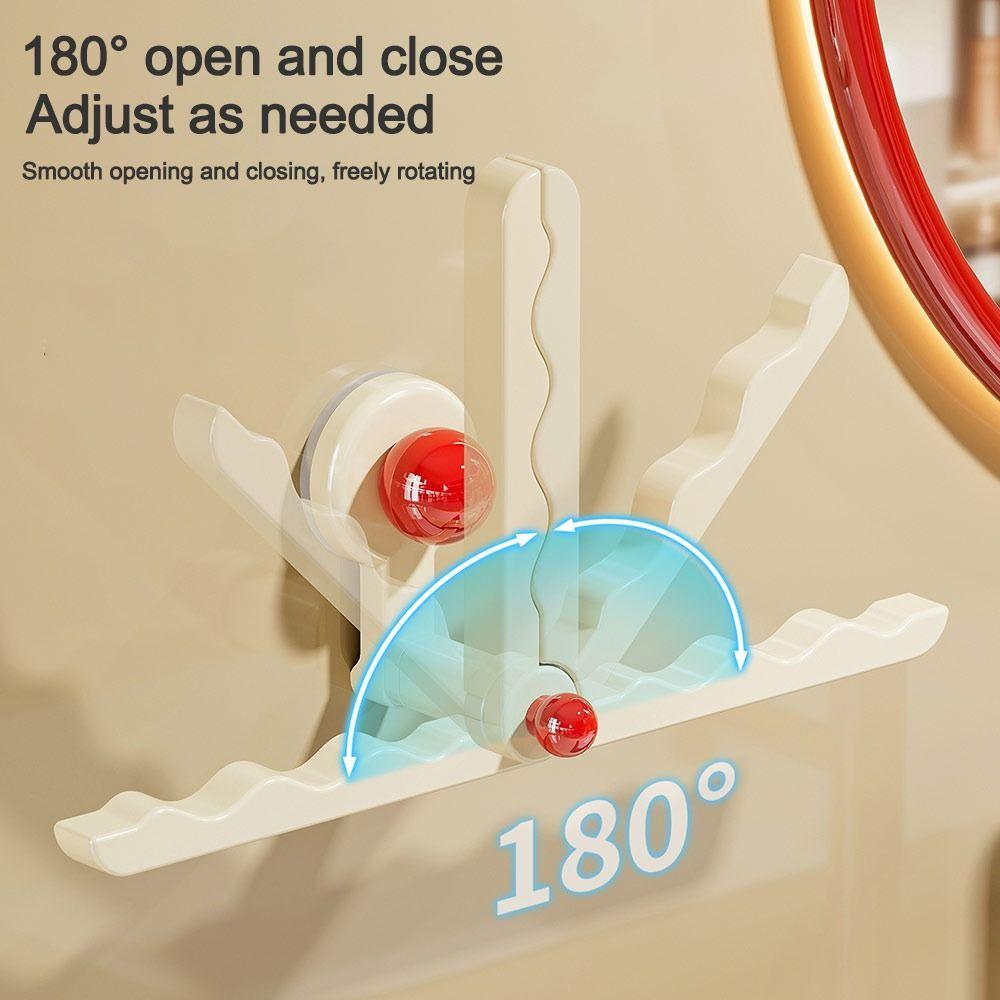 Punch-Free L-Shape Hook Suction-type Foldable Hair Tie Organizer Storage Rack For Hair Hoop Coats Hats Towels Clothes Hook