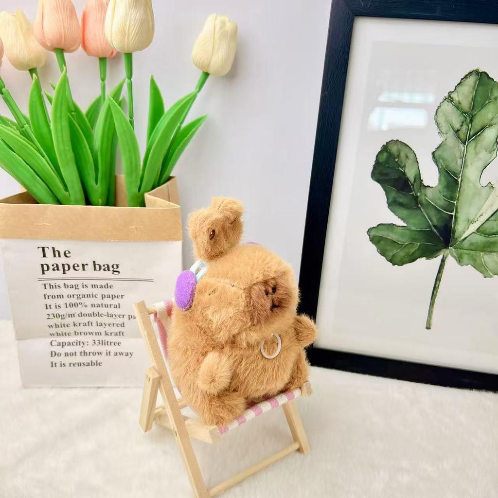 Hot Selling Turtle & Strawberry Hat Capybara Plush Doll Keychain Backpack Decoration