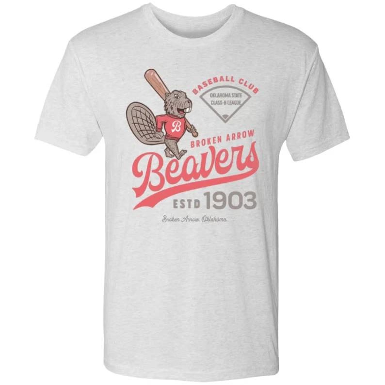 Retro Broken Arrow Beavers T-Shirt, Vintage Baseball Triblend XXXXL