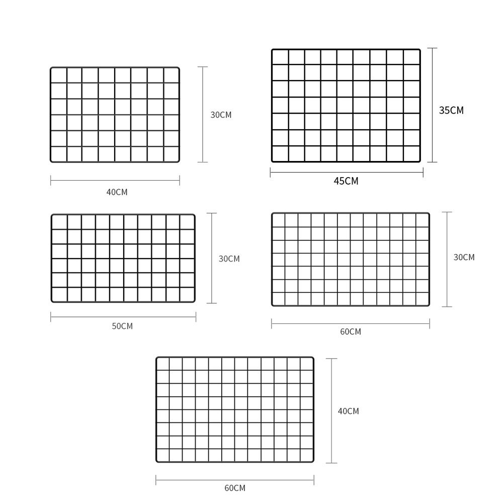 Black Wire Mesh Panel Detachable Rust-resistant Photo Wall Grid Shelf Metal Pet Playpen Panel