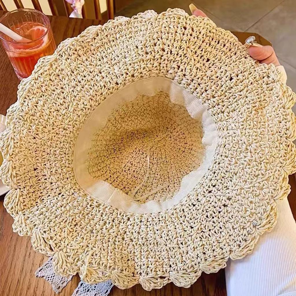 Women's Summer Sun Hat Wide Brim Straw Hat Breathable Foldable Elegant Hats for Summer Travelling Beach Fishing Hiking