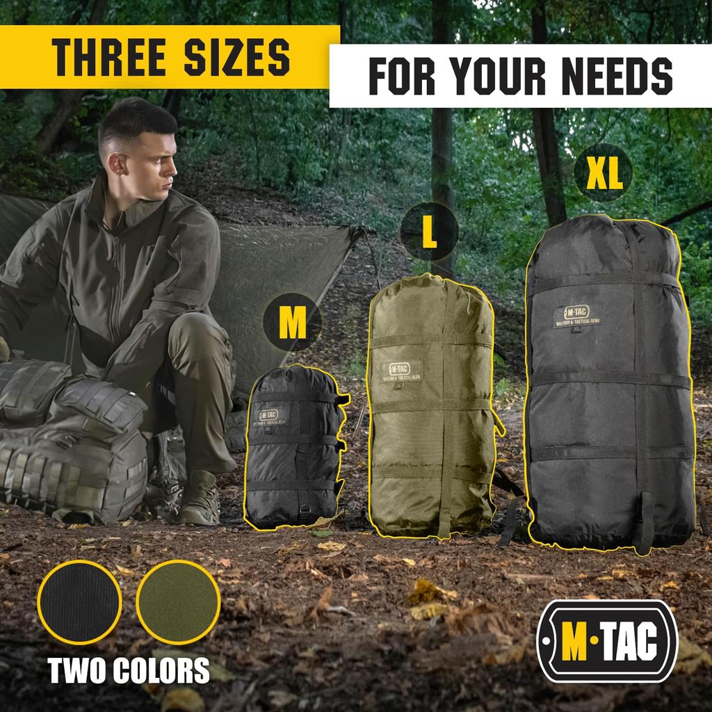 M-Tac Compression Stuff Sack for Sleeping Bag Military Waterproof Compression Bag Lightweight Nylon Compression Sack for Travel Camping Hiking
