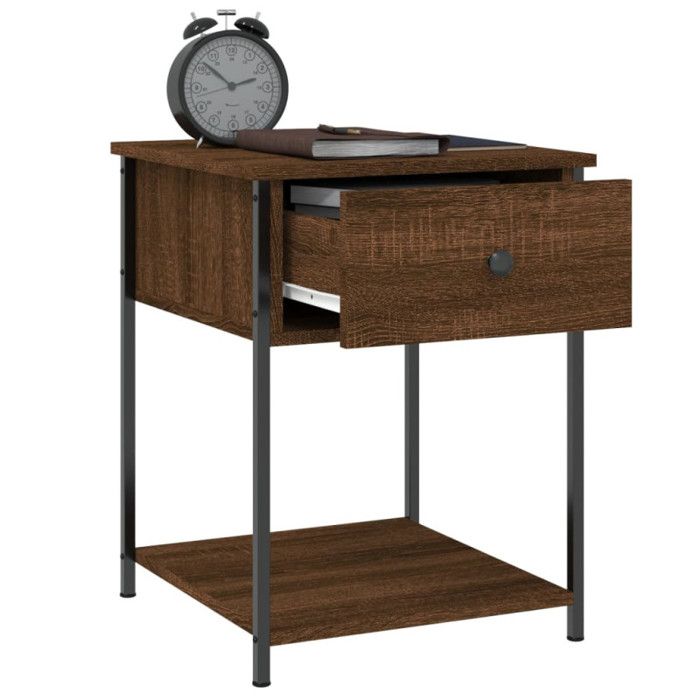 VidaXL Bedside Table Brown Oak 44x45x58 Cm Engineered Wood 825851