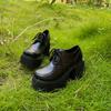 Fashion 10cm Thick Heel Waterproof Platform High Heels Female Spring /autumn Large Size Lace-up Single Shoes Men and Women The Same