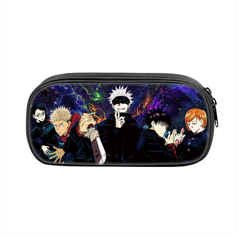 Jujutsu Kaisen Anime Character Print Student Single Layer Stationery Storage Bag For Students And Teenagers