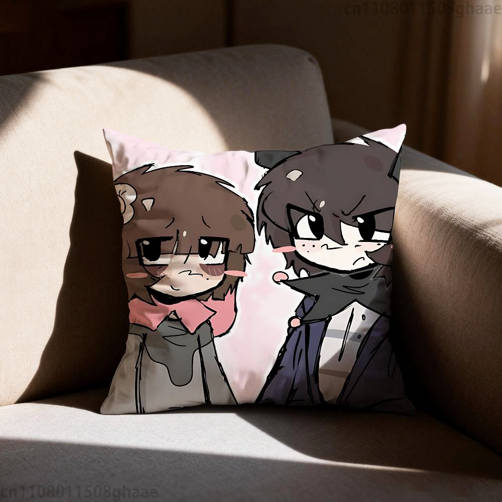 

onewheatmark Will and Mike Pillow Case Square Double-Sided Printing Short Plush Sofa Cushion Cover Bedroom Bedside Pillow 12x12Inch