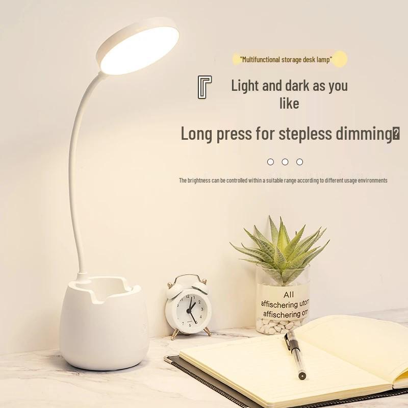 Wiederaufladbare LED-Schreibtischlampe zum Augenschutz – Perfekt für Studenten, Wohnheime, Schlafzimmer und zum Lesen am Bett
