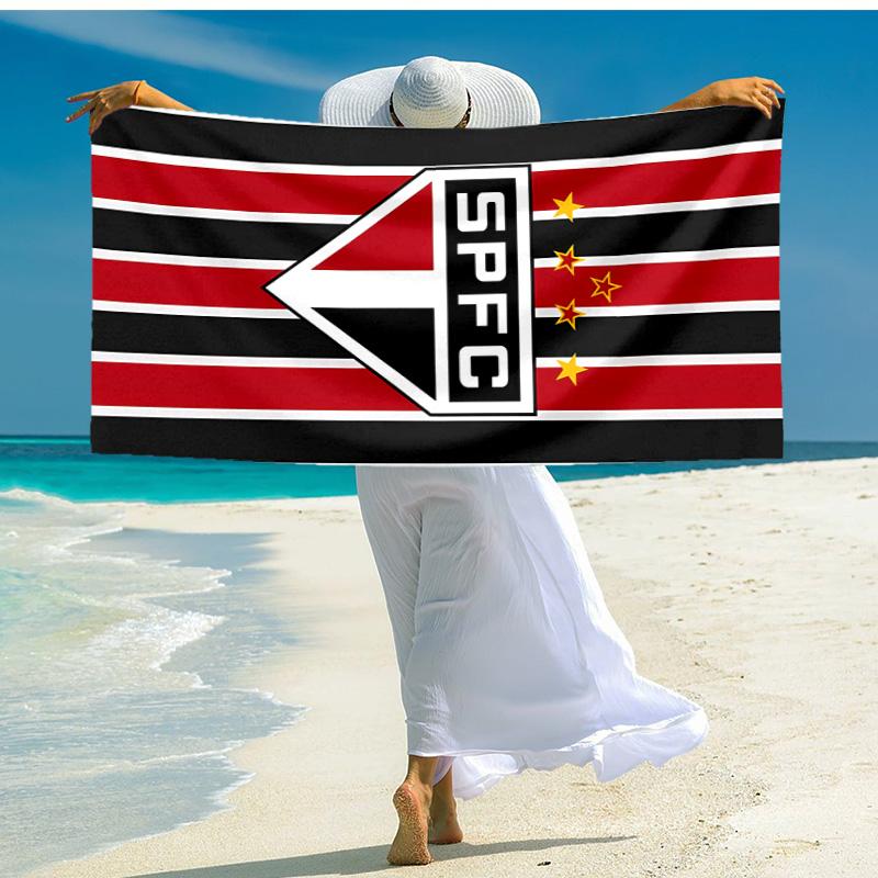 Proof Beach Towel with São Paulo FC Logo Pattern - Soft,absorbent,quick-drying,machine Washable - Perfect for Swimming,camping,bathing