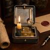 Mechanical Candle Box, 19 Century Vintage Wind-Up Pocket Igniter & Candle Holder, Retro Brass Victorian Flame Igniter Candle Box with Mechanical Riser
