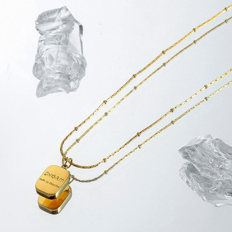 French Gold High-End Pendant Necklace: Light Luxury Clavicle Chain for Women and Girls