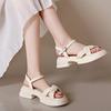 Summer Women Gladiator Sandals Fashion Platform Cross-toe Sandals Comfortable Muffin Casual Women's Shoes Luxury Sandales Plates
