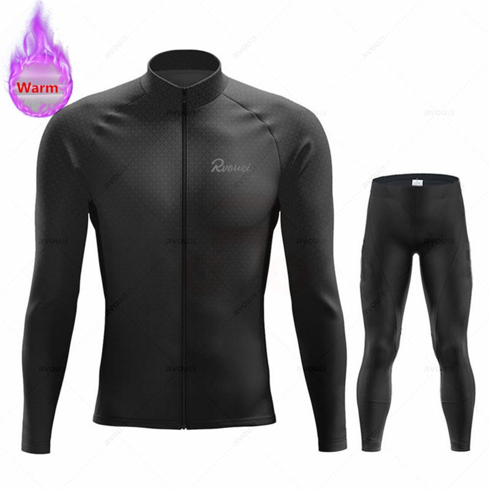 Roșu Cald 2023 Set de Ciclism de Iarnă Rvouei Bărbați Haine Bicicletă MTB Lână Termică Tricouri Bicicletă Haine Costum Maillot Ropa Ciclismo